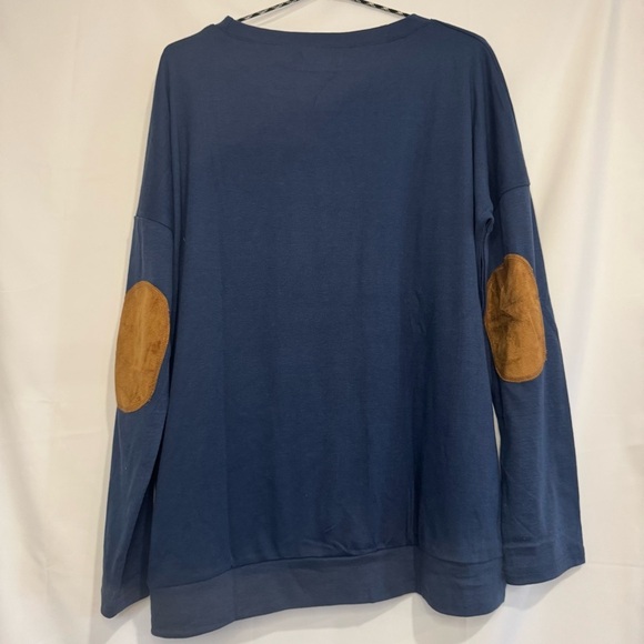 Haute Men’s Crew Neck Long Sleeve New England Football w/elbow Patches Sz XL - Picture 2 of 5